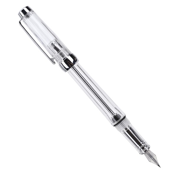 Stor kapacitet fyldepen Transparent Business Writing Pen Kontor Skoleartikler 0,5 mm NibTransparent Hvid