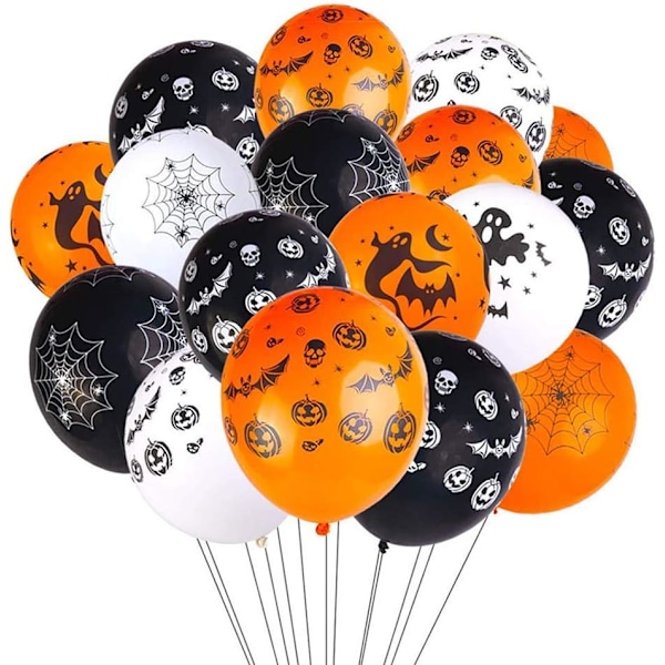 Barn Halloween Födelsedagsdekorationer, Tecknade Halloweenballonger för Inomhus Utomhus Festdekor, Högkvalitativt Latexmaterial Spökpumpaballonger,
