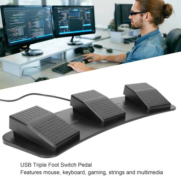 USB Triple Fodpedal Multifunktionel Mekanisk Fodpedal til Spil, Fabrikstest