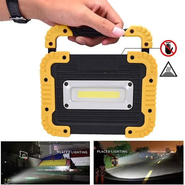 Superstark LED Arbetslampa, Uppladdningsbar Batteridriven Bärbar Strålkastare Med Magnetisk Bas För Mångsidig Arbetsplatsbelysning (Handhållen Storlek)