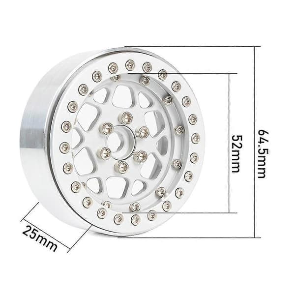 4 stk. 2,2 tommer Bead Wheel Hub Fælg til 1/10 Rc Crawler Bil Axial Scx10 Wraith Rr10