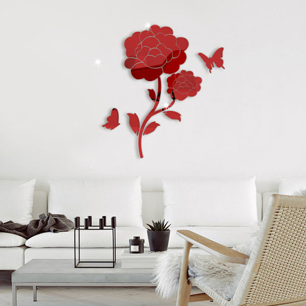 3D kolmiulotteiset kristalliseinätarra DIY peilikalvot flo