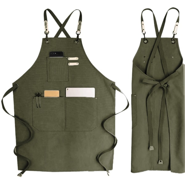 Forkle forkle i denim, justerbar med lomme og