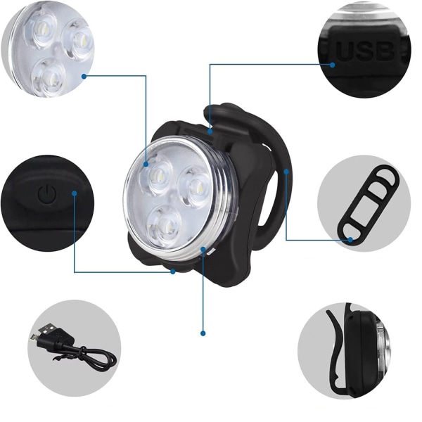Hlight1 USB LED-lampa för cykelhjälmar, ryggsäckar och skola