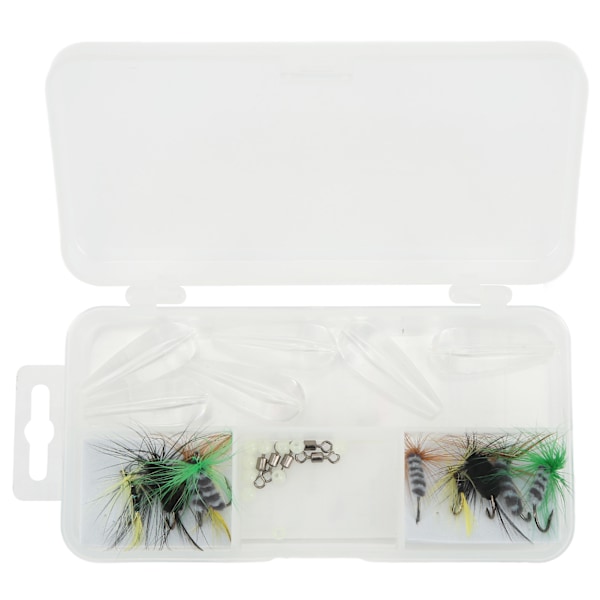 Flugfiske Flugor Kit Flugfiske Bete Kit med Kastare Krok Lekande Plastpärlor Förvaringslåda