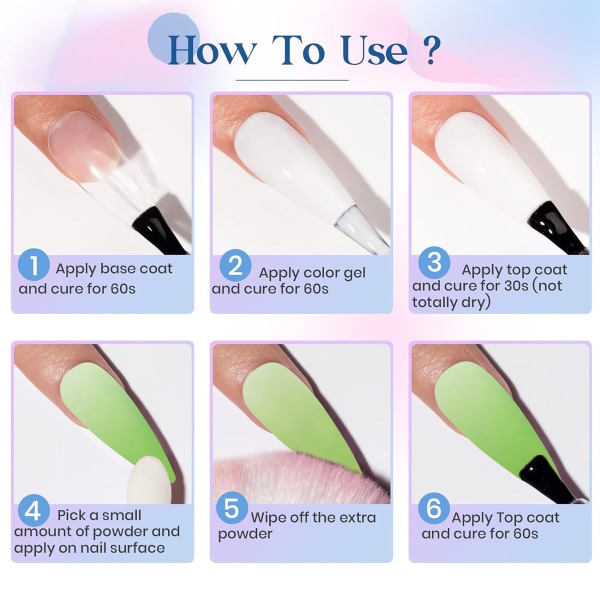 Nagelpulverset, 16 färger pigment solid iriserande neon