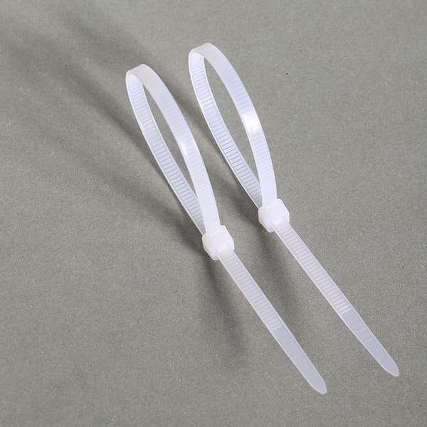hvide 250 kabelbindere, 200mm x 3.6mm, hjemmekontor nylon kabelbinder