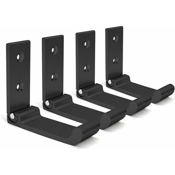 (Sort) Knager, 4 Styk Væghænger, Foldekrog, Aluminium