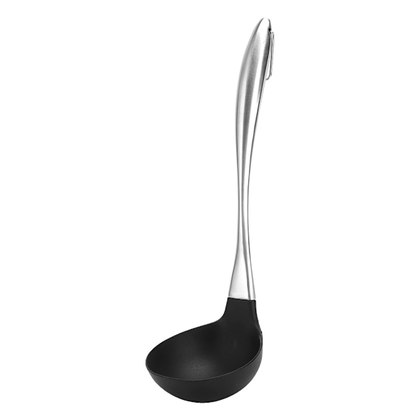 Viktigt Köksredskap, Rostfri Slev med Flexibel Silikon, Säkerställer Repfri Användning på Kokkärl för Non-Stick Kompatibilitet och Ergonomi