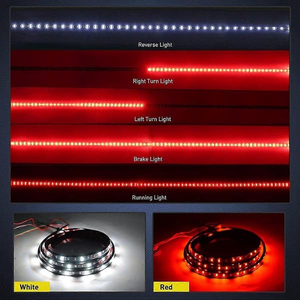 LED Tailgate Lys Bar 48 Tommer Baklys Bar For Pickup Tilhenger Suv Rv Varebil Full Funksjon Brems Revers