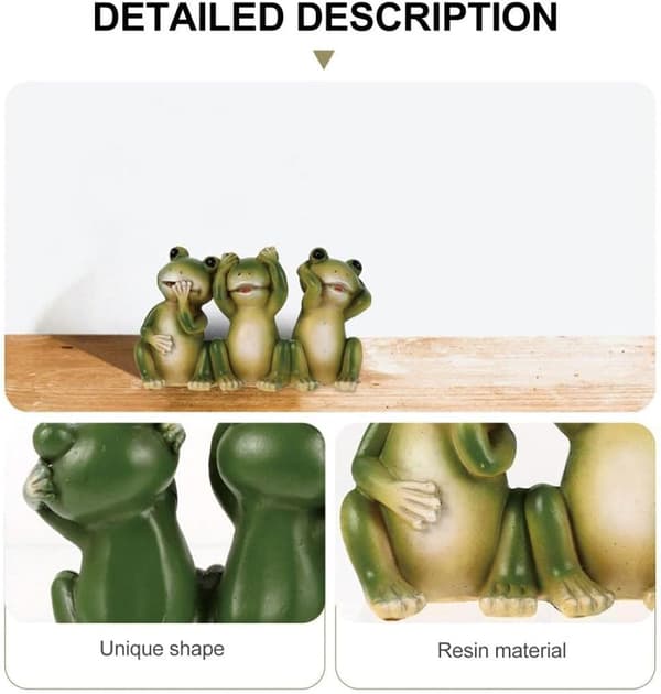 Frøstatue Miniature Fehave Frøfigur Harpiks Håndværkspynt