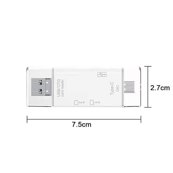 SD/TF-kortinlukija, 6-in-1 USB OTG-sovitin liitäntäkortilla