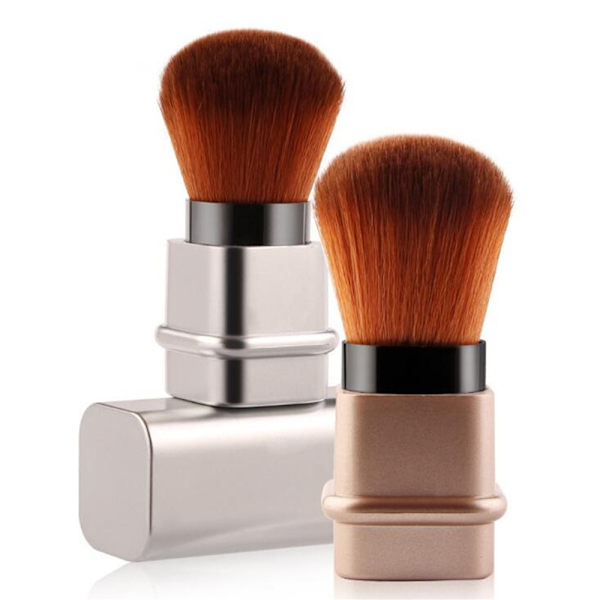 1 Pack Manikyr Rengöringsborste Retractable Square Blush Brush Bärbar Make-up Borste med Lock Manikyr Verktyg Borste