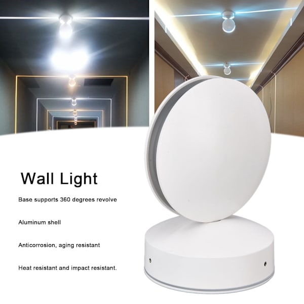 Væglampe LED 360 Grader 10W Blødt Hvidt Lys Aluminiumskal Varmebestandig Nem Installation LED Ganglys