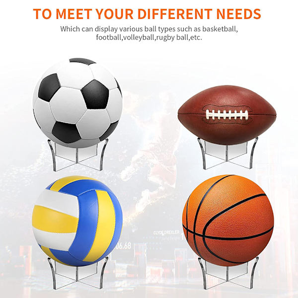 2 stk. Basketball Stativ Holder Fodbold Stativ Akryl Bold Dis
