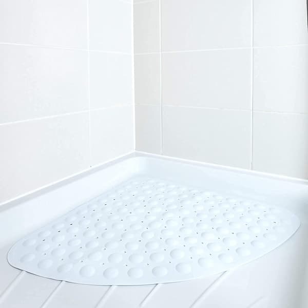 Böjd dusch-/badmatta, (vit, 54x54cm) Halkfri, mögelresistent