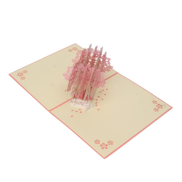 Utsökt 3D Laserskuren Körsbärsblomnings Grattiskort, Symboliserar Kärlek Och Lycka, Perfekt För Vårfestival, Examen, Födelsedag, Bröllop,