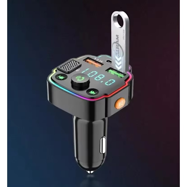 Autoon asennettava Bluetooth FM-lähetin, MP3-soitin, handsfree, PD