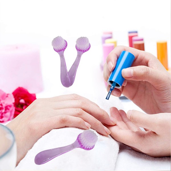 Mjuk rengöringsborste för nageldamm med fint handtag, bärbar nail art borstar för nagelskurning, manikyr gör-det-själv-nagelverktyg