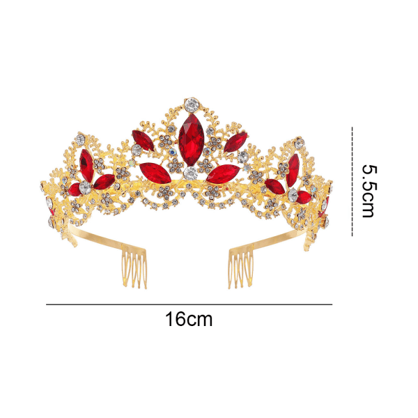 Tiara og Krone til Kvinder Krystal Dronning Kroner med Kam