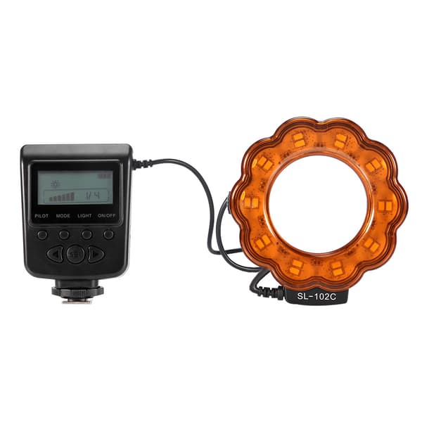 Makro LED Ring Flash Lys til DSLR Kameraer +8 stk Adapterringe