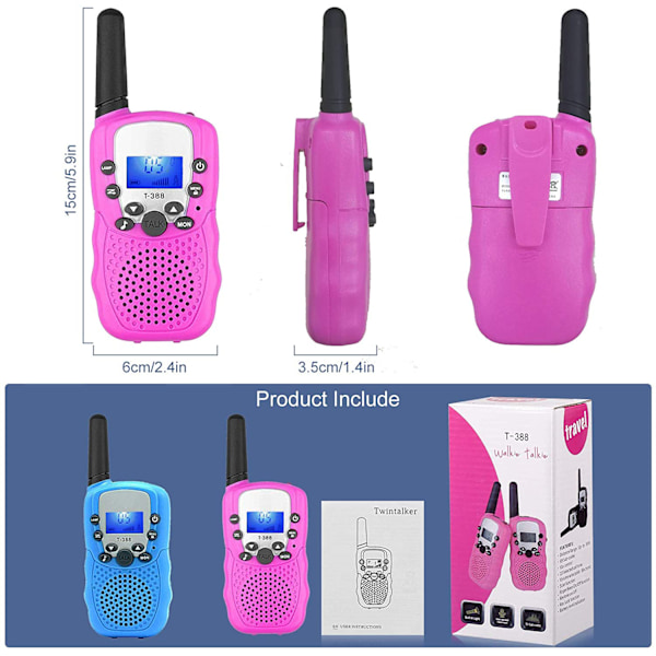 Walkie Talkies för barn 3 km lång räckvidd Barn Walky Talky
