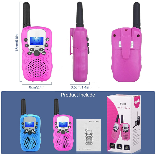 Walkie Talkies for Kids 3 KM Lang rekkevidde Barn Walky Talky