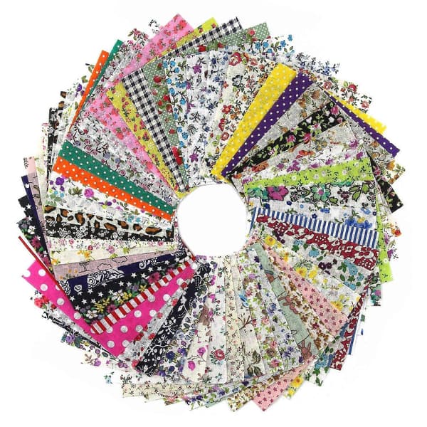 DIY Quiltlappar 60st 10cmx10cm Charm Pack Bomullstyg Patchwork Paket Tyger Klädsömnad