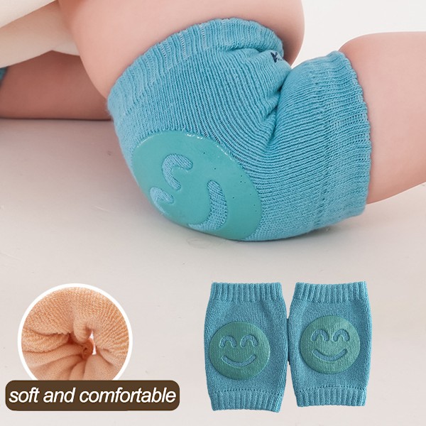 Krypande knäskydd halkfria andningsbara bomull baby knäskydd unisex för spädbarn grönt fri storlek