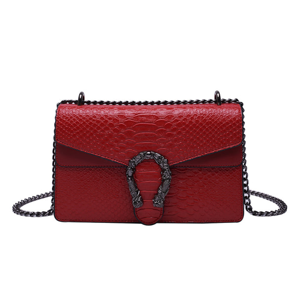 Kvinnors crossbody väska och axelväska - ormkedja plånbok läder axelväska