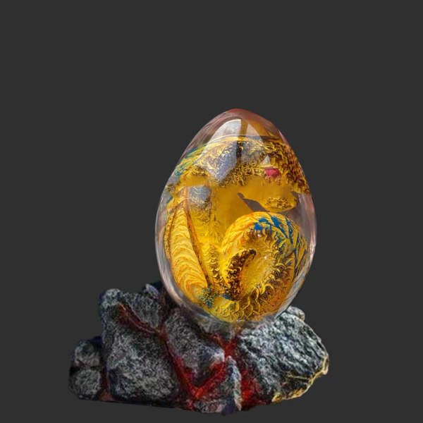 Vulkan Drake Ägg Med Bas, Harts Vulkan Drake Ägg, Bord De