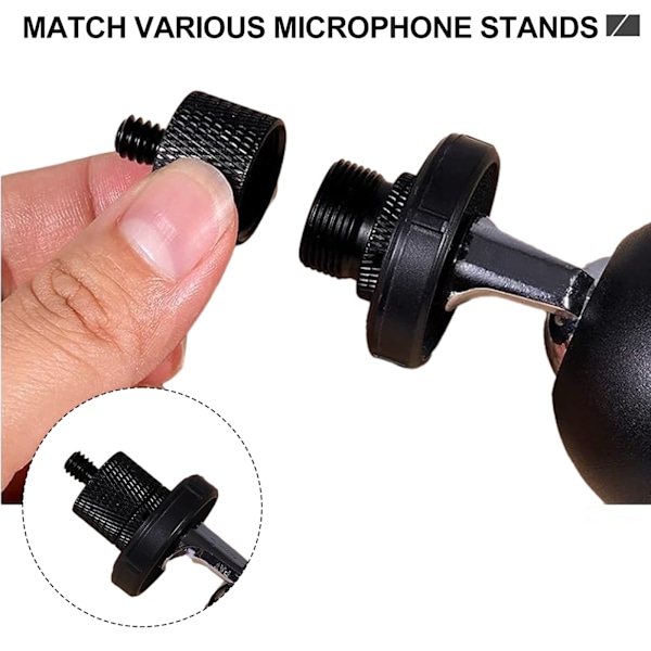 6 stk Mikrofongjenge Adapter svart