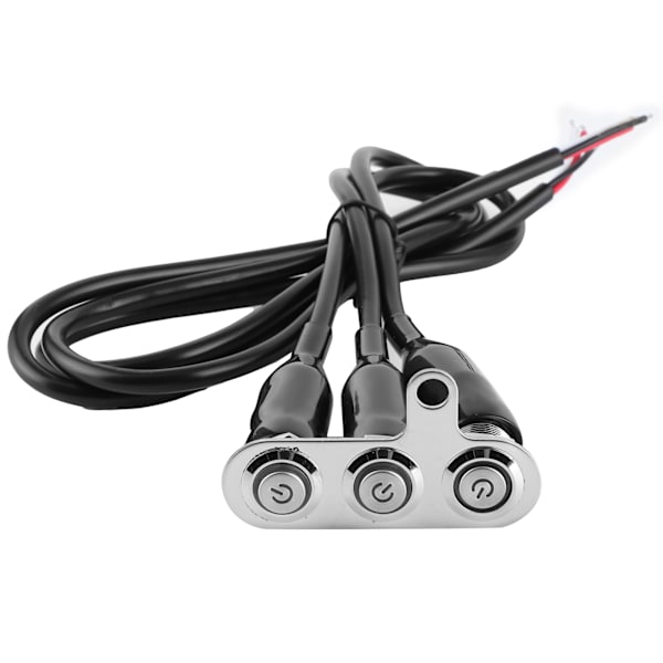 12V Motorcykel Styrstangskontakt LED Modificeringsbeslag Kontrol Trykknap med 3 stk. Kontaktknapper