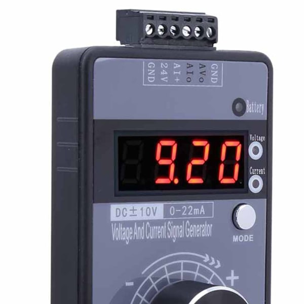 Strømssignalgenerator DC 0‑10V 0/0‑22mA Interface Analog Simulator 4-cifret Display til PLC Panel Debugging