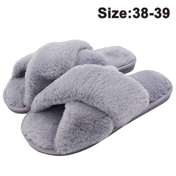 Slippers for Women, Open Toe Fuzzy Fluffy House Slippers Cozy