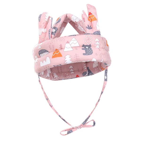 Babyhjelm Fallbeskyttelse Pustende Myk Babyhode Pute Bumper Bonnet for Løping Gange Krypende Rosa