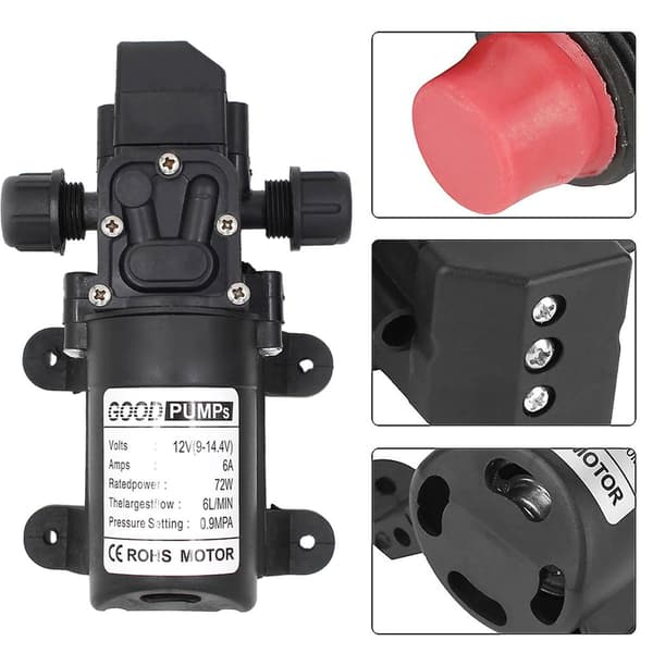 DC Vattenpump Membran Högtryck Membran Priming 6l/min Båt Nf1st