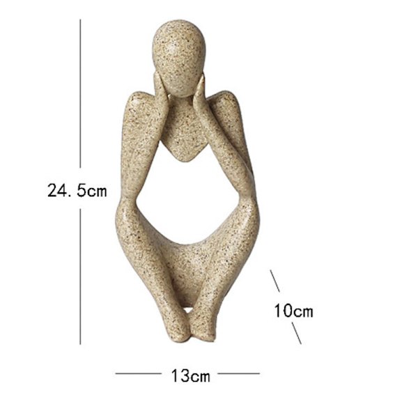 Abstrakt Tænker Statue Moderne Sandsten Harpiks Figur Håndværk Kunst
