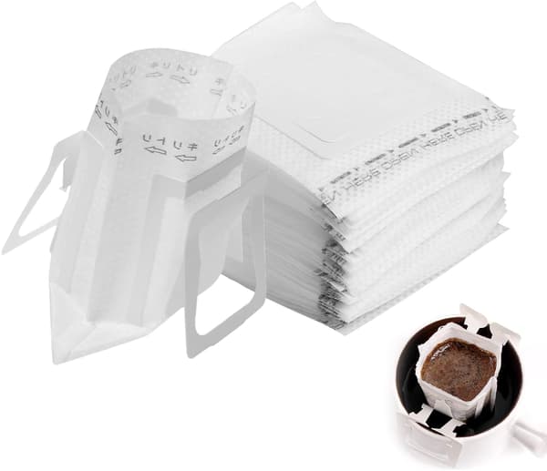 50-pack kaffefilter för camping, dropp med hängande öra, kaffe
