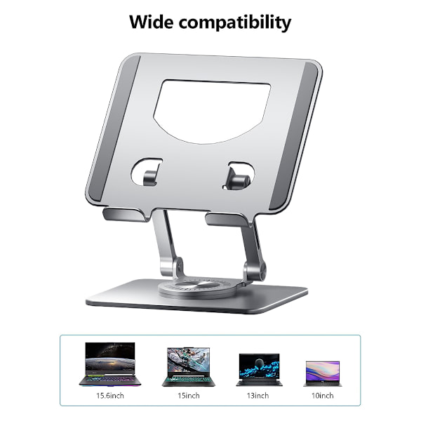 Laptop-stander, justerbar computerstander, 360 graders roterende base