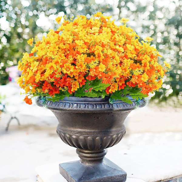 6 Buketter Konstgjorda Blommor Utomhus UV-Resistenta Falska Blommor