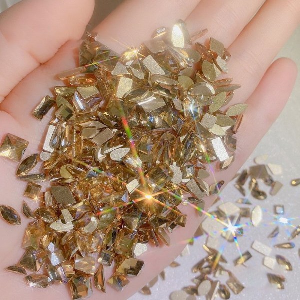 Platt bakre nagelkristaller, strass för nagelkonstdesign