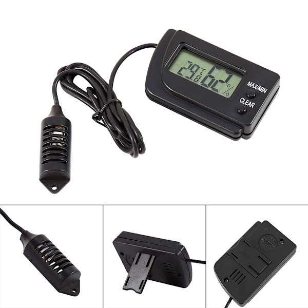Mini Digital Temperatur- och Fuktighetsmätare Inkubator Husdjur Hund Sköldpadda Kläckningsägg Sensor Den