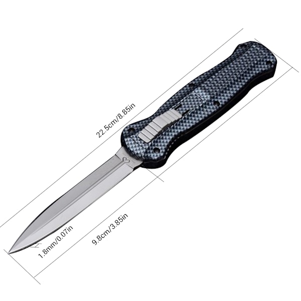 Taktisk Kniv Automatisk Lås Fjäderassisterad Kniv Dubbel Egg Överlevnadskniv