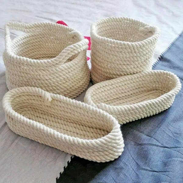 Bomuldssnor, 5 mm snoet macramé reb til boligindretning, råhvid beige stærk snoet reb egnet til julepynt, dæktilbehør, 100M
