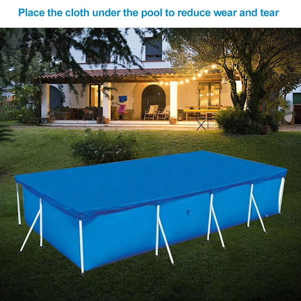 Poolskydd med ventilationshål för rektangulära ovanjordspooler, högkvalitativa material robusta och hållbara, 221X150Cm
