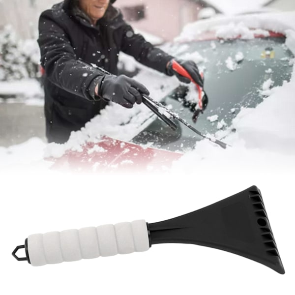 Bilskrap for frontrute i EVA med ergonomisk håndtak, avrundede hjørner, sikker, bærbar, for kjøretøy, utendørs snø, svart