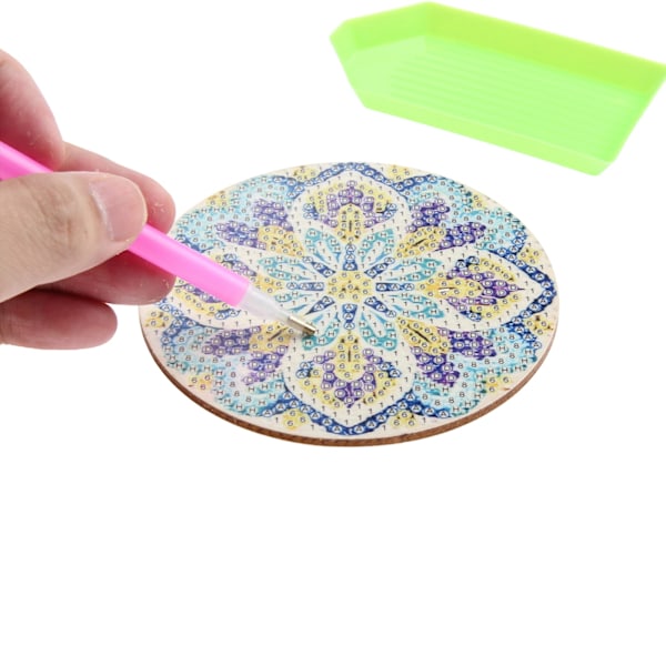 Glasunderlägg för Drycker, 8 st Diamantkonst Glasunderlägg, Camping Diamantkonst Glasunderlägg Kit för Nybörjare, Vuxna, Små Diamantmålningsmaterial