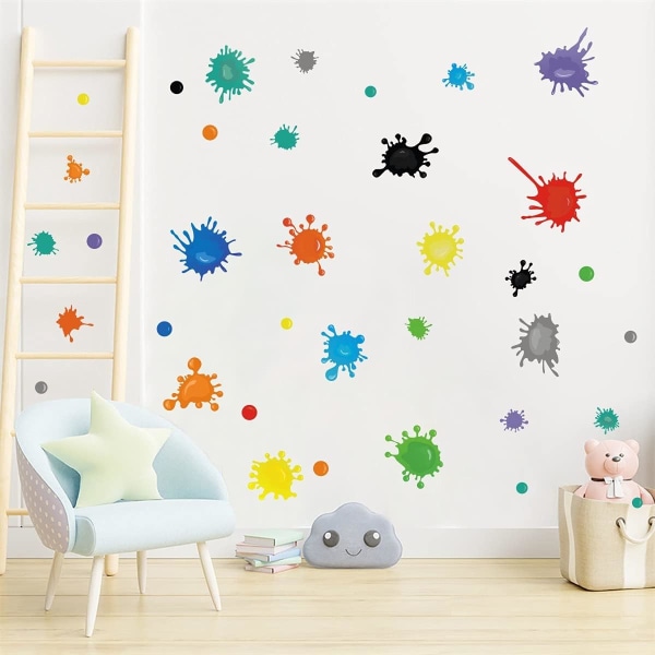 TOARTi Multicolor Paint Väggdekal, Splatter och Splotches Wall