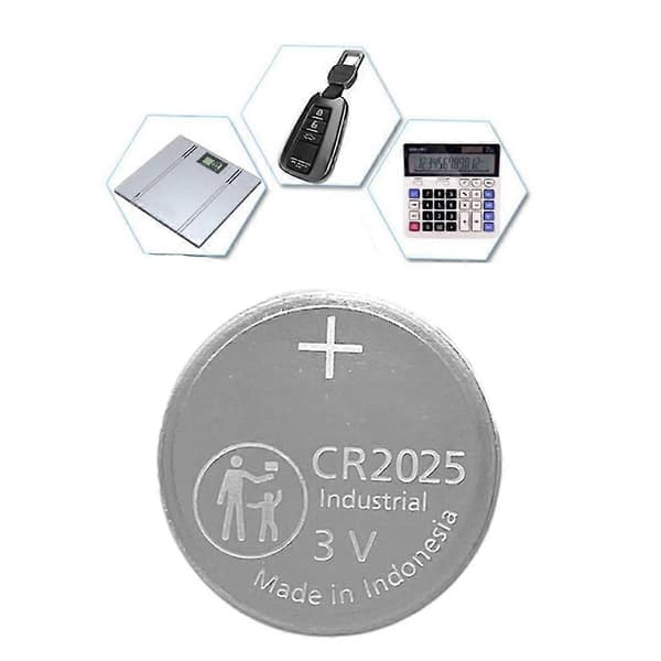 Kraftfulla CR2025 knappcellsbatterier för bilfjärrkontroller, 10-pack